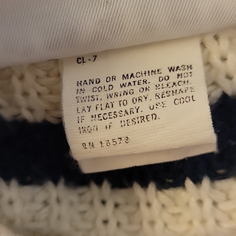 VTG MIXED BLUES 1980s Oversized Varsity Grunge Unisex Pullover Sweater - Picture 6 of 6